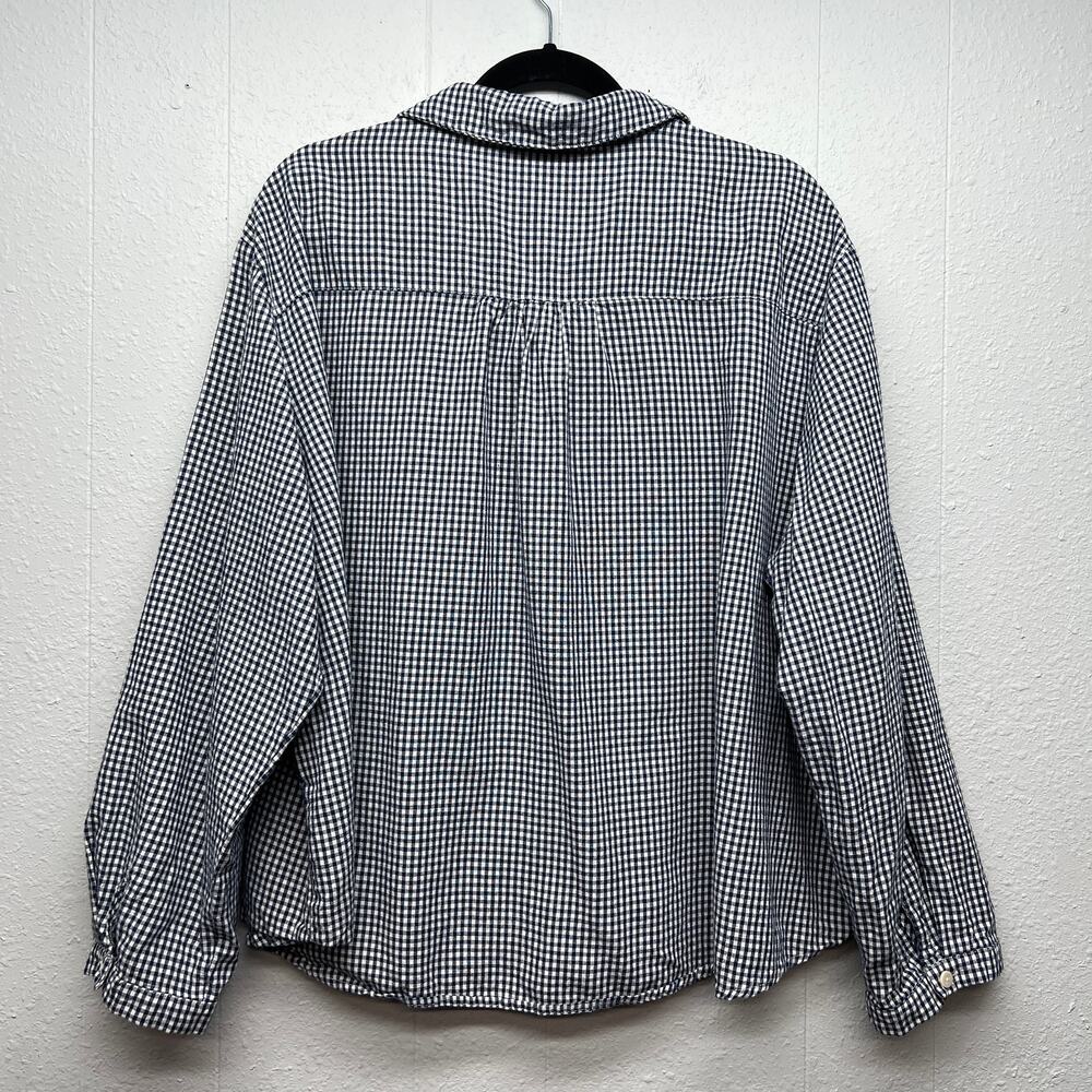 Buykud Linen Cotton Gingham Print Shirt Womens 2XL Breathable Casual Workwear - Picture 6 of 12